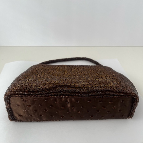 Elegant Brown Beaded Handbag Vintage Bijoux Terner - Picture 12 of 15